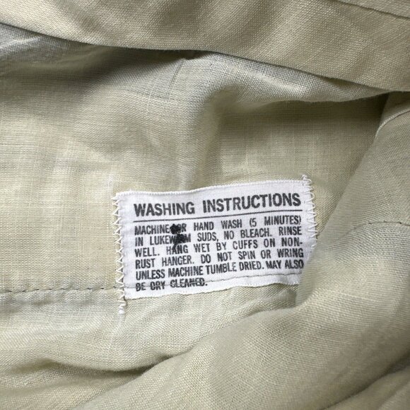 VTG Leisure Suit Slacks Pants Mens 35x30 Green Rayon Straight Leg Talon 70s - Picture 4 of 11